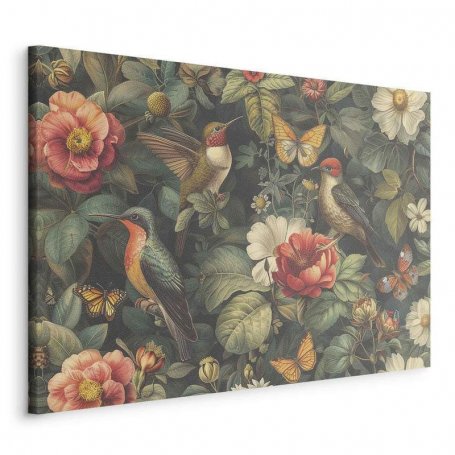 Taulu - Flowers, birds and butterflies – vintage-style illustration