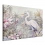 XXL-kuva - Heron wading in a pond - illustration in bright colours