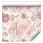 Tapetti - Pink flowers on white background