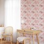 Tapetti - Pink flowers on white background