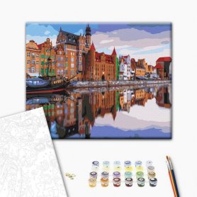 DIY kangas maalaus - Long Pier in Gdańsk