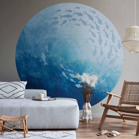 Pyöreä seinämaalaus - Sea depths