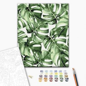 DIY kangas maalaus - Exotic monstera