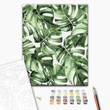 DIY kangas maalaus - Exotic monstera