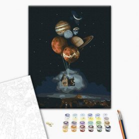 DIY kangas maalaus - Cosmic home