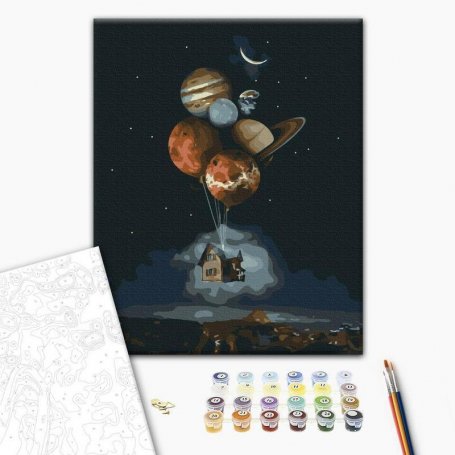 DIY kangas maalaus - Cosmic home