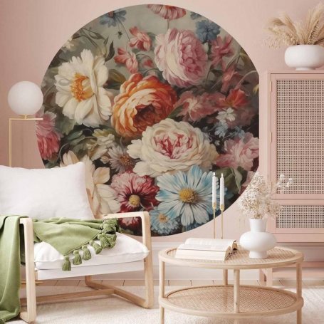Pyöreä seinämaalaus - The scent of garden flowers