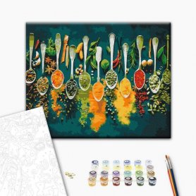 DIY kangas maalaus - A wealth of spices