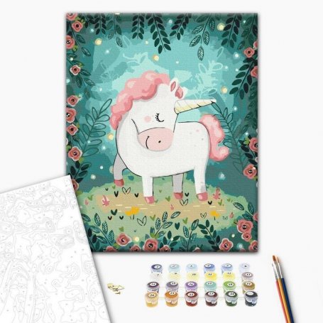 DIY kangas maalaus - Fairytale unicorn