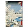 XXL-kuva - Utagawa Hiroshige – Drum bridge and Setting Sun Hill at Meguro