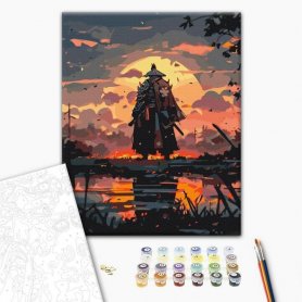 DIY kangas maalaus - Samurai mission