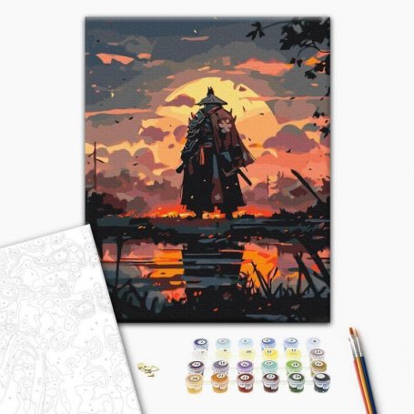 DIY kangas maalaus - Samurai mission