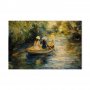 XXL-kuva - Boat crossing - painting of two women sailing a boat on a river
