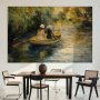 XXL-kuva - Boat crossing - painting of two women sailing a boat on a river