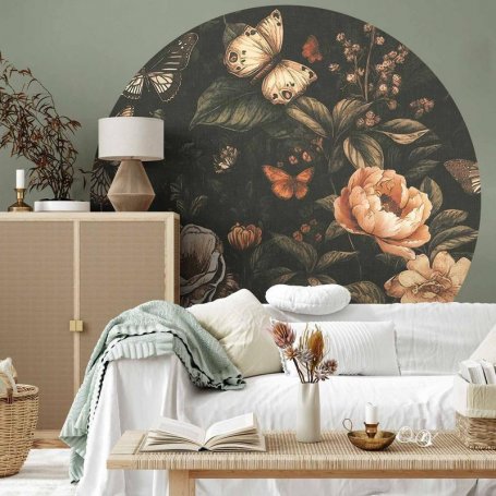 Pyöreä seinämaalaus - Rustic garden