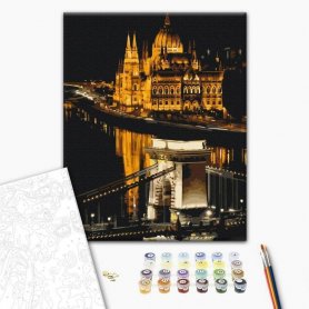 DIY kangas maalaus - Budapest at night
