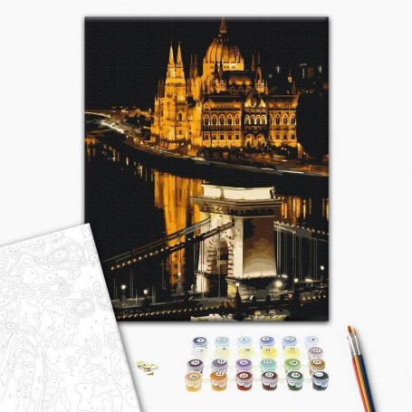 DIY kangas maalaus - Budapest at night