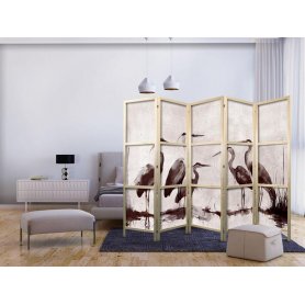 Japanilainen sermi - Herons painted with ink