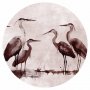 Pyöreä seinämaalaus - Herons painted with ink