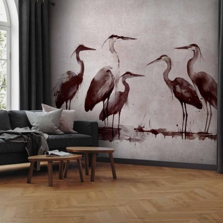 Fototapetti - Herons painted with ink