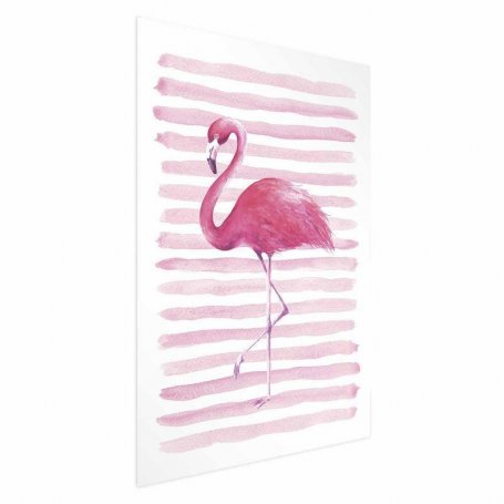 Juliste - Flamingo and Stripes
