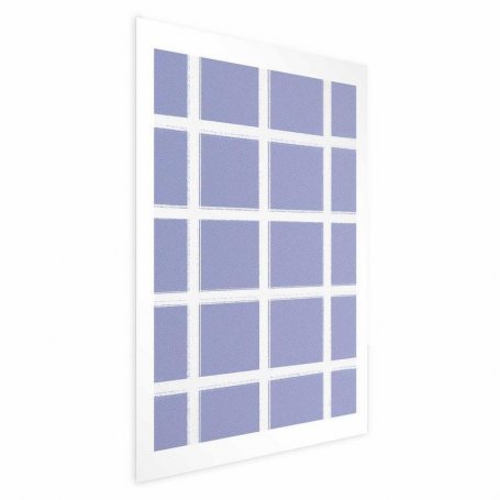 Juliste - White Lines - a grid with large gaps on a blue background