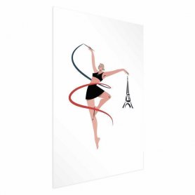 Juliste - Illustration of a Woman with a Ribbon - Artistic Gymnastics