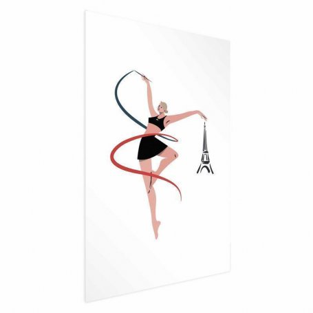 Juliste - Illustration of a Woman with a Ribbon - Artistic Gymnastics