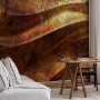 Fototapetti - Liquid gold - abstract wavy composition with leaf patterns
