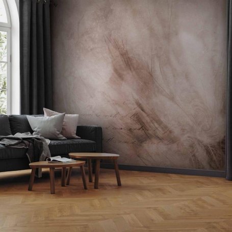 Fototapetti - Abstract scandi boho - delicate composition with lettering and flowers