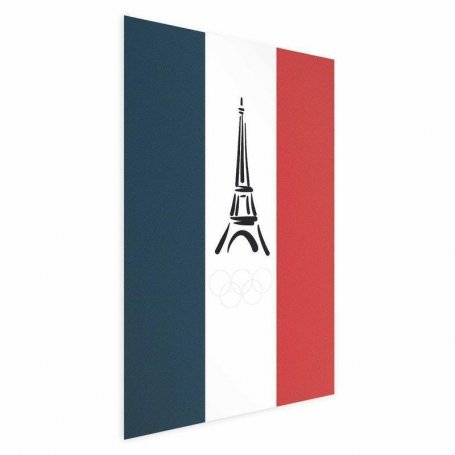 Juliste - Graphic Eiffel Tower Against the French Flag