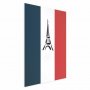 Juliste - Graphic Eiffel Tower Against the French Flag