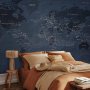 Fototapetti - World map in blue - continents with inscriptions in English