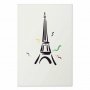 Juliste - Black Illustration of the Eiffel Tower on a Light Background