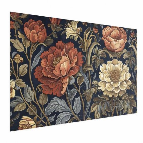 Juliste - Tapestry Large Retro Flowers