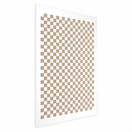 Juliste - Geometry and Browns - a chessboard pattern in neutral shades
