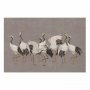 Juliste - Crane Dance - light bird silhouettes on a warm-gray textured background
