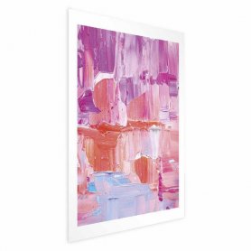 Juliste - Colorful Strokes - intense shades of pink and purple on canvas