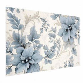 Juliste - Turquoise Ornamental Retro Flowers
