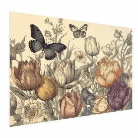 Juliste - Colorful Tulips on a Cream Background