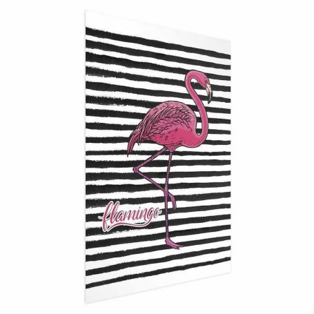 Juliste - Black Stripes and Flamingo