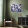 Juliste - Ancient Vineyard - three women in a portal painted in blue ink