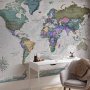 Fototapetti - Geography study - world map with signed countries in English