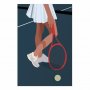 Juliste - Tennis Player with a Red Racket on the Court - Illustration
