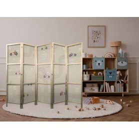 Japanilainen sermi - Cloudy Night Sky - Moons in browns and beiges among numerous clouds and stars on a light background