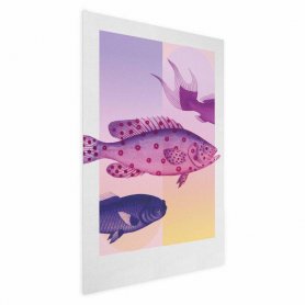 Juliste - Fantastic Fish - artistic illustration of fish on a colorful background