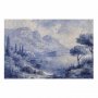 Juliste - Blue Bay - Italian Landscape of Lake Como Painted in Blue Ink