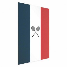 Juliste - French Flags and Black Badminton Rackets