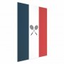 Juliste - French Flags and Black Badminton Rackets