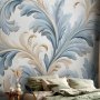 Fototapetti - Baroque Ornaments in Light Cream-Blue Hues